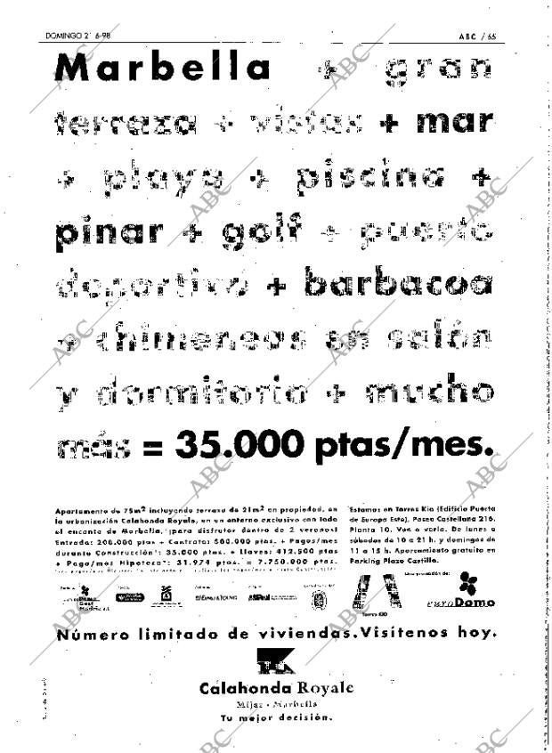 ABC MADRID 21-06-1998 página 65