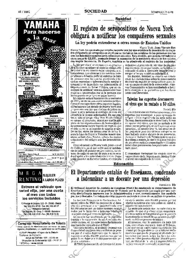 ABC MADRID 21-06-1998 página 68