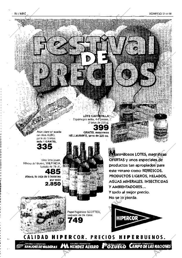 ABC MADRID 21-06-1998 página 86