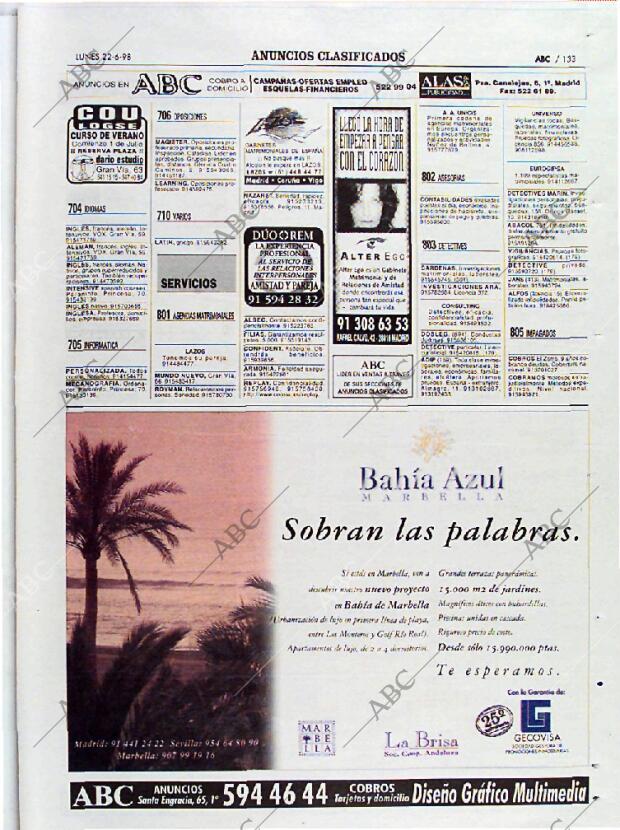 ABC MADRID 22-06-1998 página 133