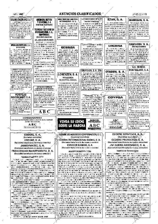 ABC MADRID 22-06-1998 página 140