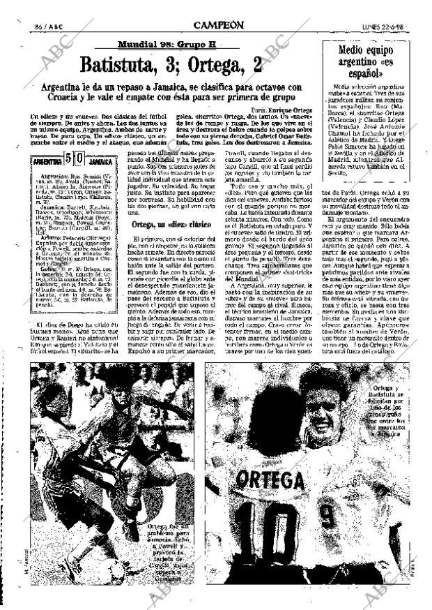 ABC MADRID 22-06-1998 página 86