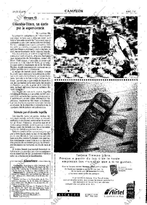 ABC MADRID 22-06-1998 página 87