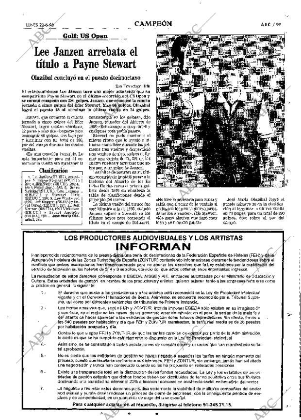 ABC MADRID 22-06-1998 página 99