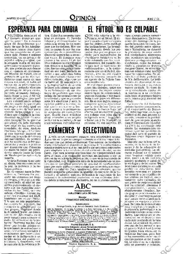 ABC MADRID 23-06-1998 página 15