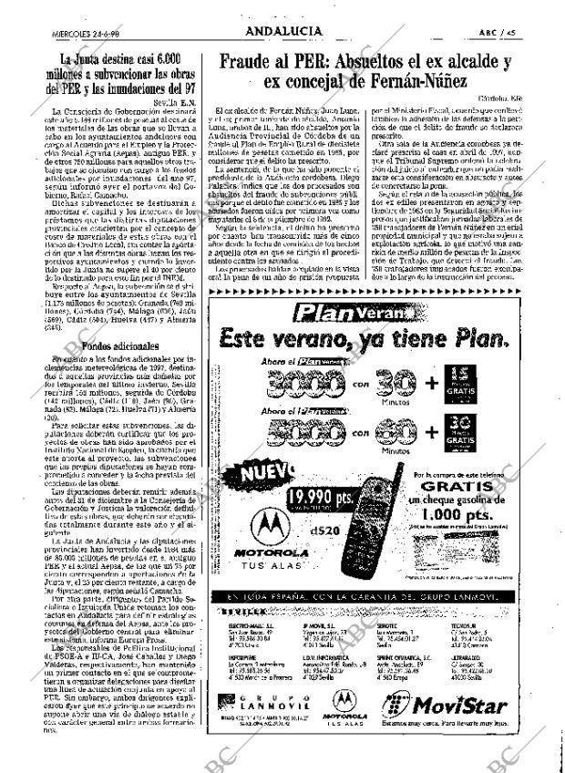 ABC SEVILLA 24-06-1998 página 45