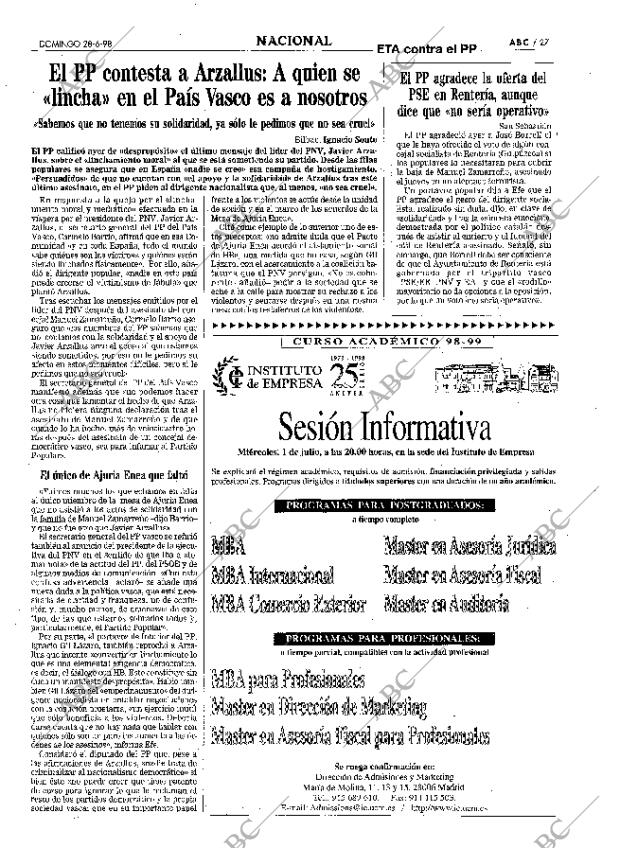 ABC MADRID 28-06-1998 página 27