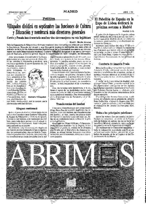 ABC MADRID 28-06-1998 página 83