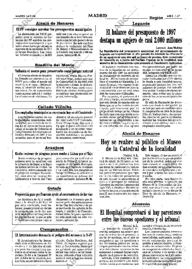 ABC MADRID 14-07-1998 página 67