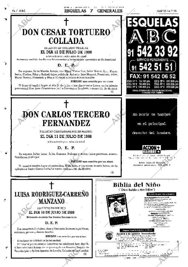 ABC MADRID 14-07-1998 página 94