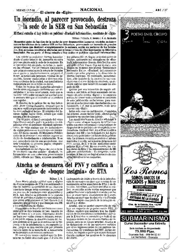 ABC MADRID 17-07-1998 página 27