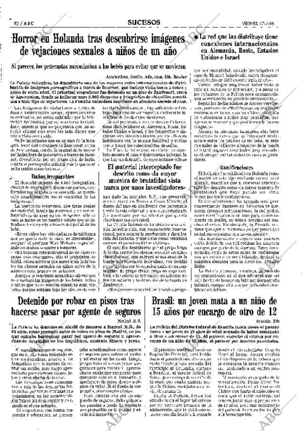 ABC MADRID 17-07-1998 página 92