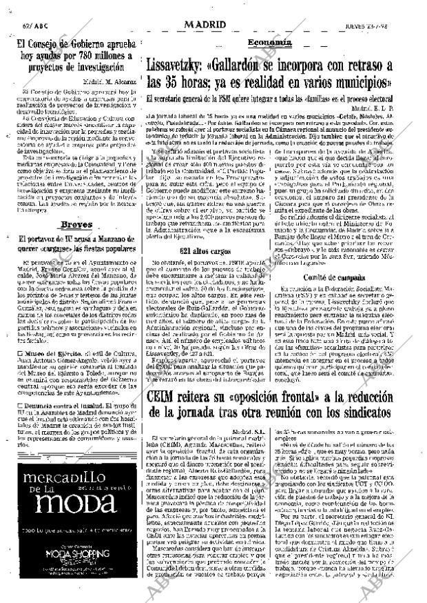 ABC MADRID 23-07-1998 página 62
