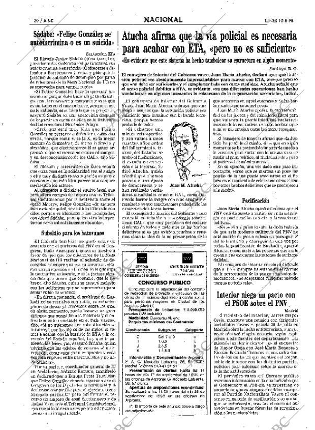 ABC MADRID 10-08-1998 página 20
