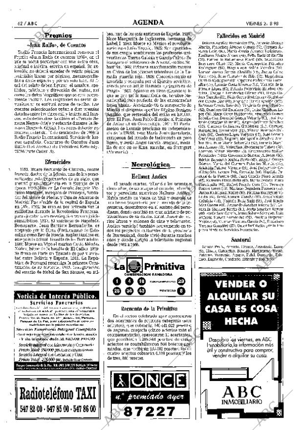 ABC MADRID 21-08-1998 página 62