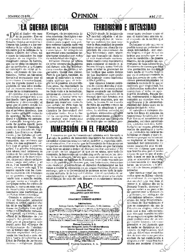 ABC MADRID 23-08-1998 página 17