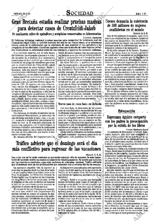 ABC SEVILLA 28-08-1998 página 39