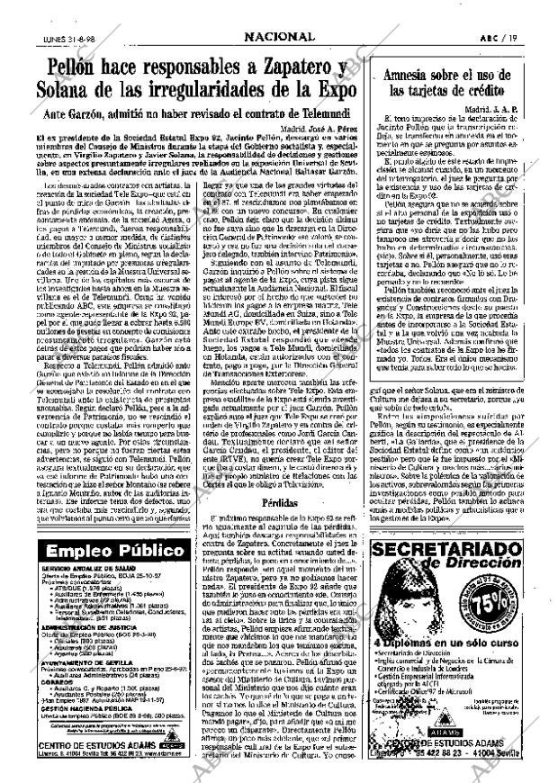 ABC SEVILLA 31-08-1998 página 19