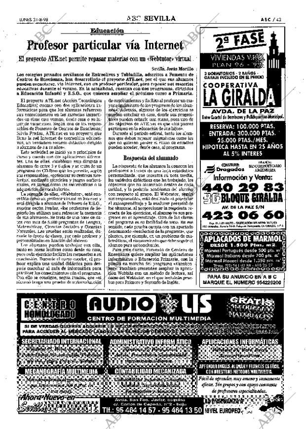 ABC SEVILLA 31-08-1998 página 43