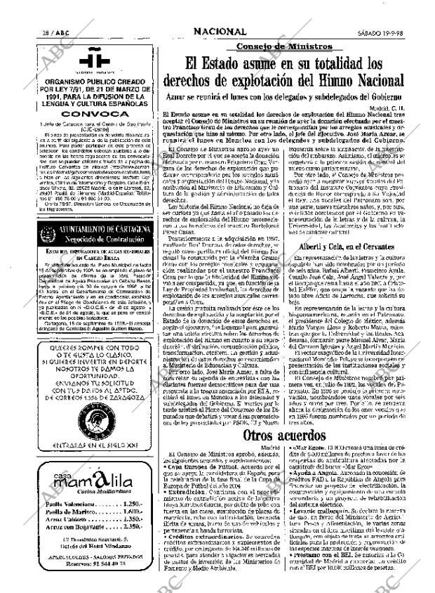ABC MADRID 19-09-1998 página 28