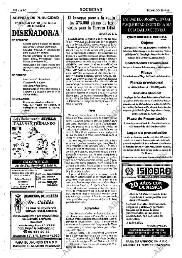 ABC SEVILLA 20-09-1998 página 108