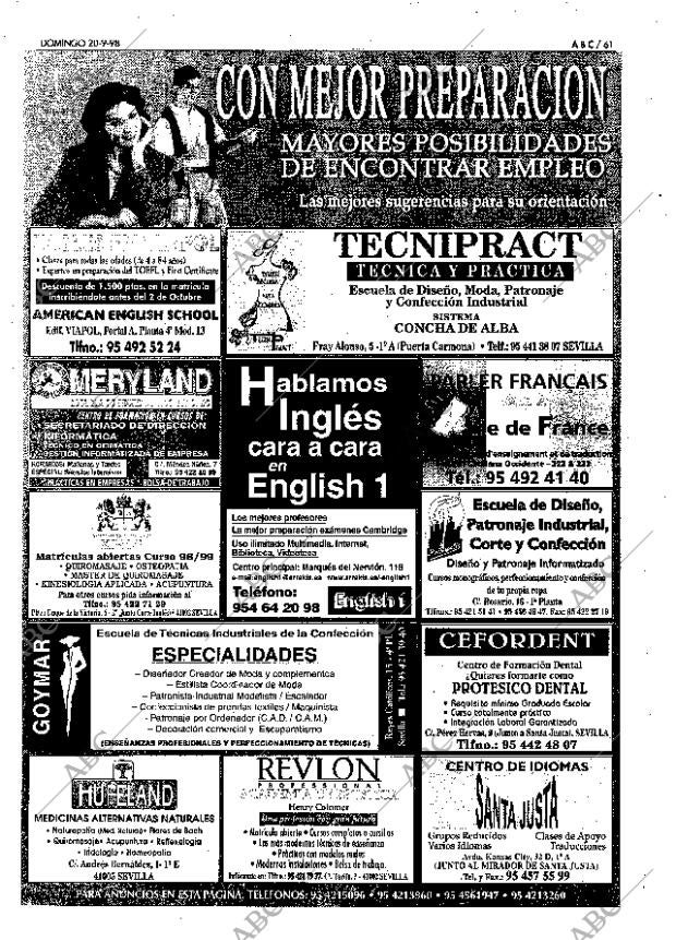 ABC SEVILLA 20-09-1998 página 61