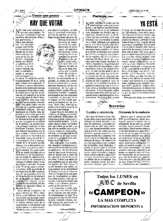 ABC SEVILLA 23-09-1998 página 20