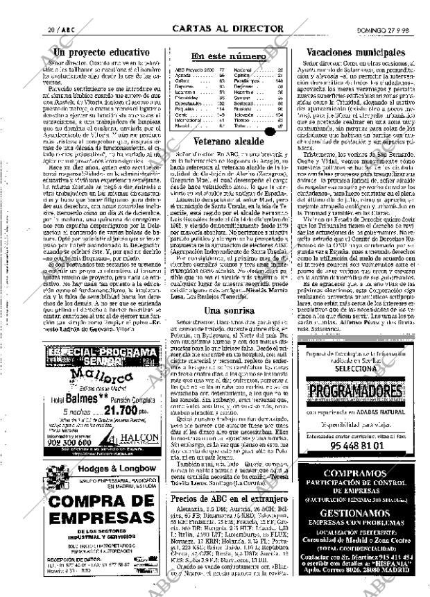 ABC MADRID 27-09-1998 página 20