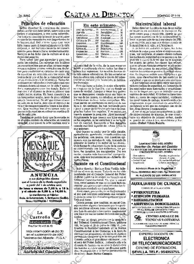 ABC SEVILLA 27-09-1998 página 26