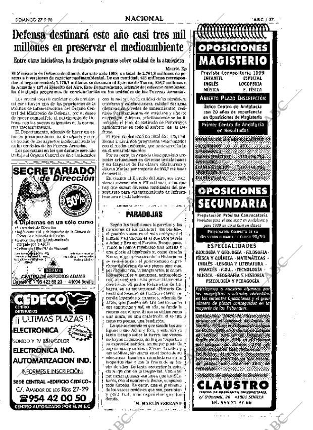 ABC SEVILLA 27-09-1998 página 37
