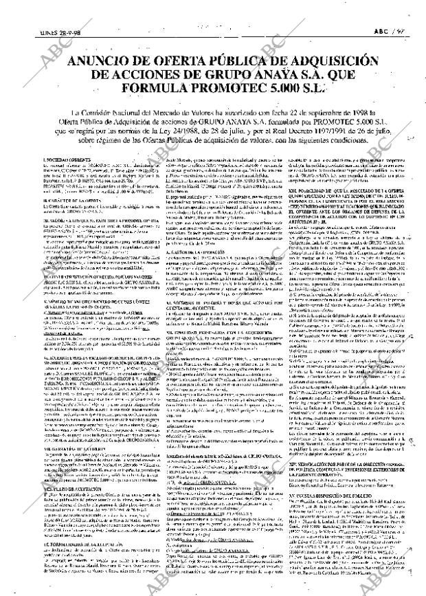 ABC MADRID 28-09-1998 página 97