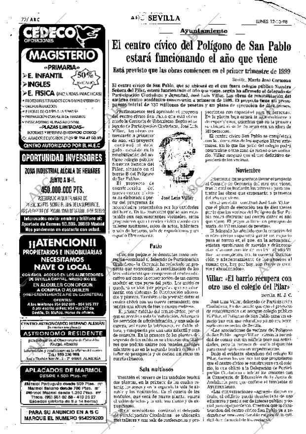 ABC SEVILLA 12-10-1998 página 72