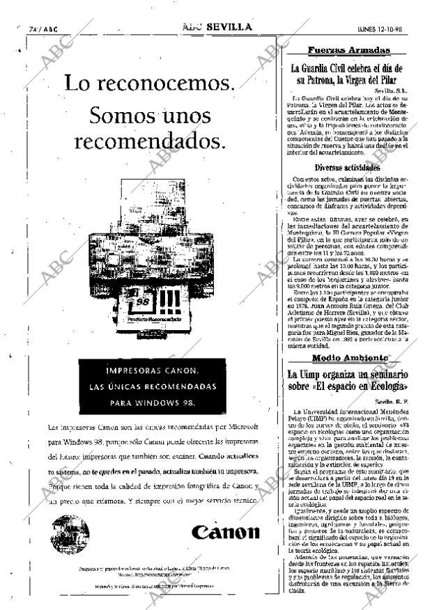 ABC SEVILLA 12-10-1998 página 74