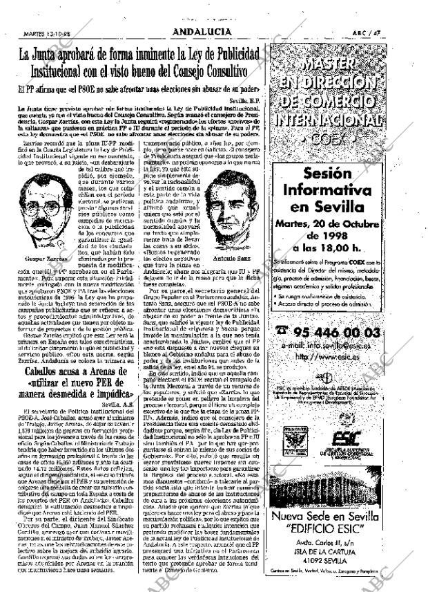 ABC SEVILLA 13-10-1998 página 47