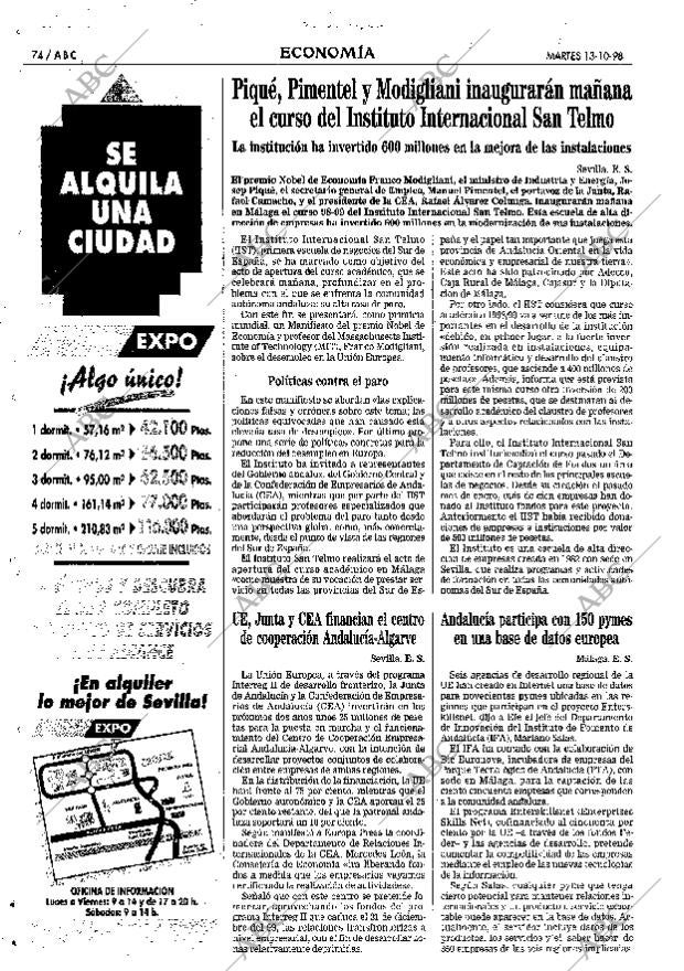 ABC SEVILLA 13-10-1998 página 74