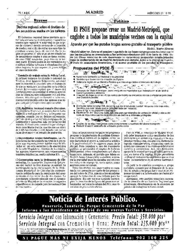 ABC MADRID 21-10-1998 página 70