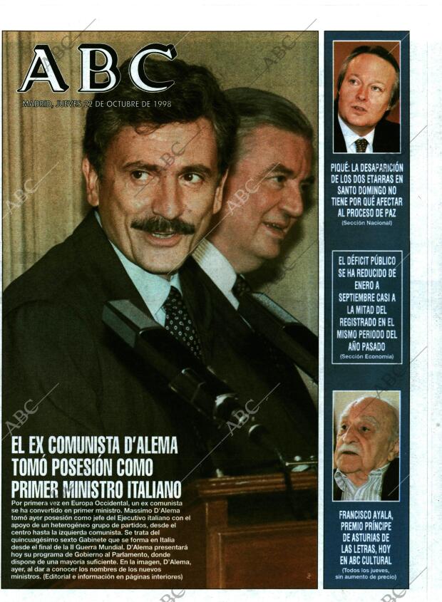 ABC MADRID 22-10-1998 página 1