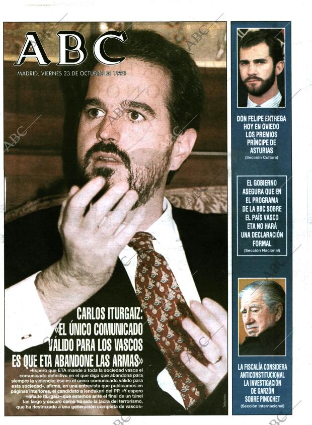 ABC MADRID 23-10-1998 página 1