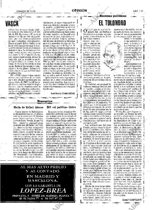 ABC MADRID 25-10-1998 página 23