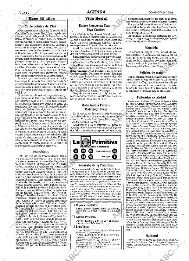 ABC MADRID 25-10-1998 página 70