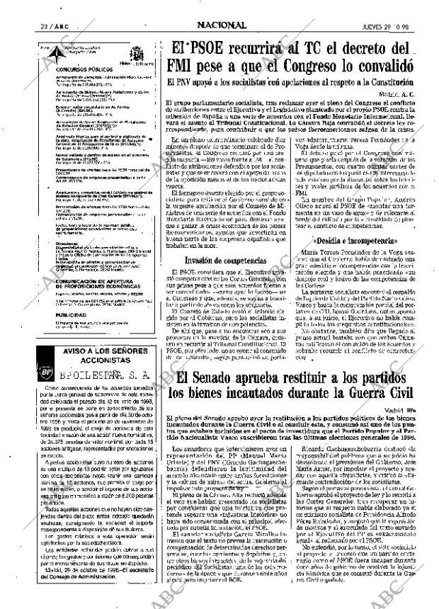 ABC MADRID 29-10-1998 página 22
