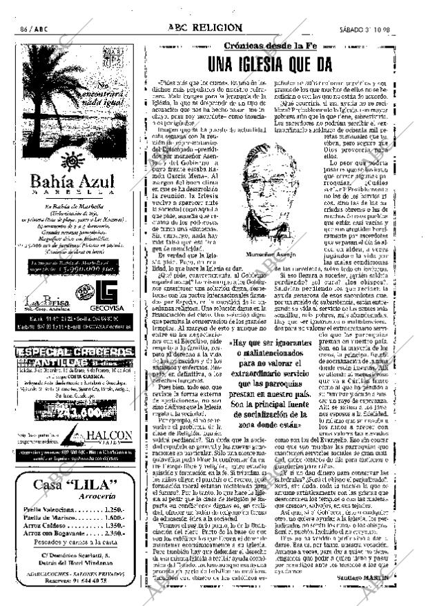 ABC MADRID 31-10-1998 página 86