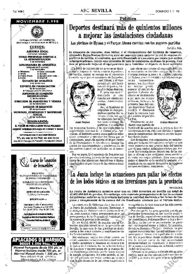 ABC SEVILLA 01-11-1998 página 74