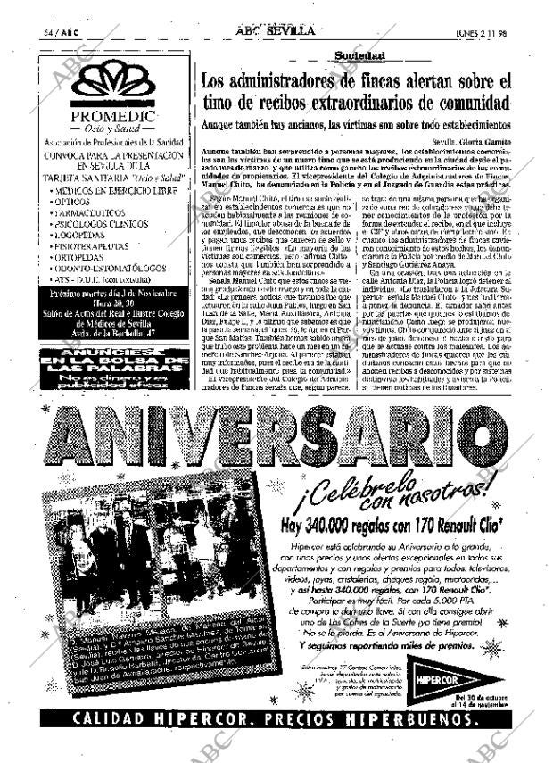 ABC SEVILLA 02-11-1998 página 54