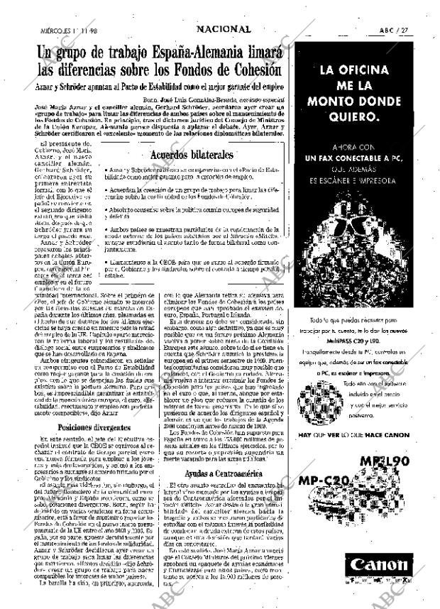 ABC MADRID 11-11-1998 página 27