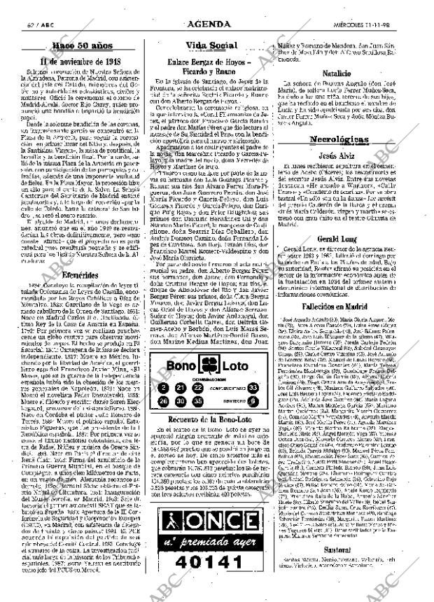 ABC MADRID 11-11-1998 página 62