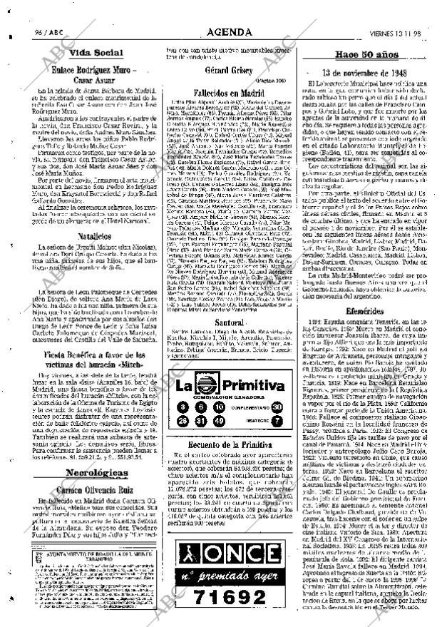 ABC MADRID 13-11-1998 página 96