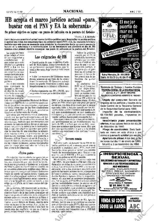 ABC MADRID 16-11-1998 página 23