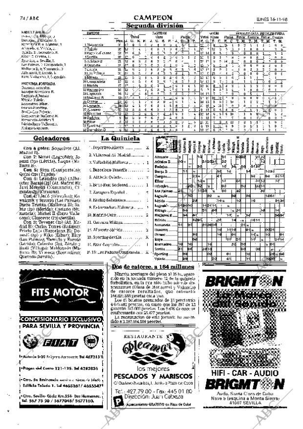 ABC SEVILLA 16-11-1998 página 74