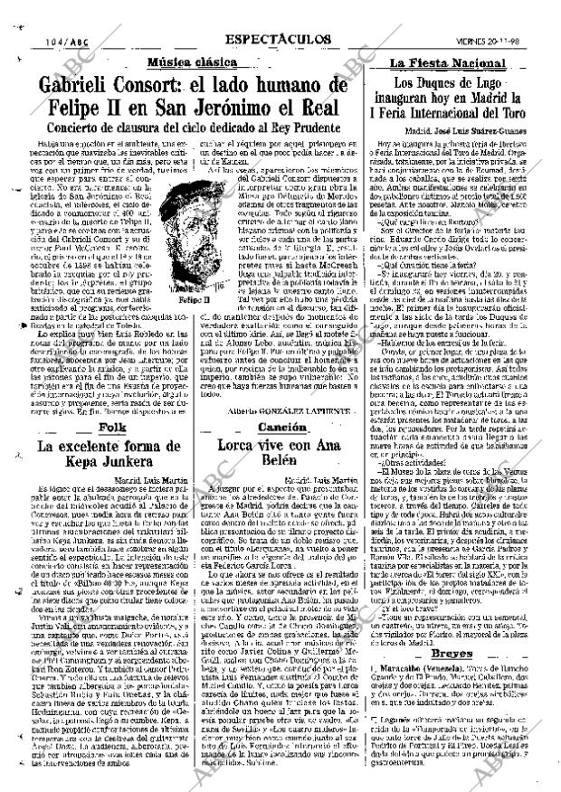 ABC MADRID 20-11-1998 página 104